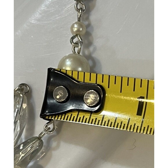 Monet Necklace Faux Pearl Glass Crystal Accents 32in Layering Victorian Revival - Picture 7 of 7